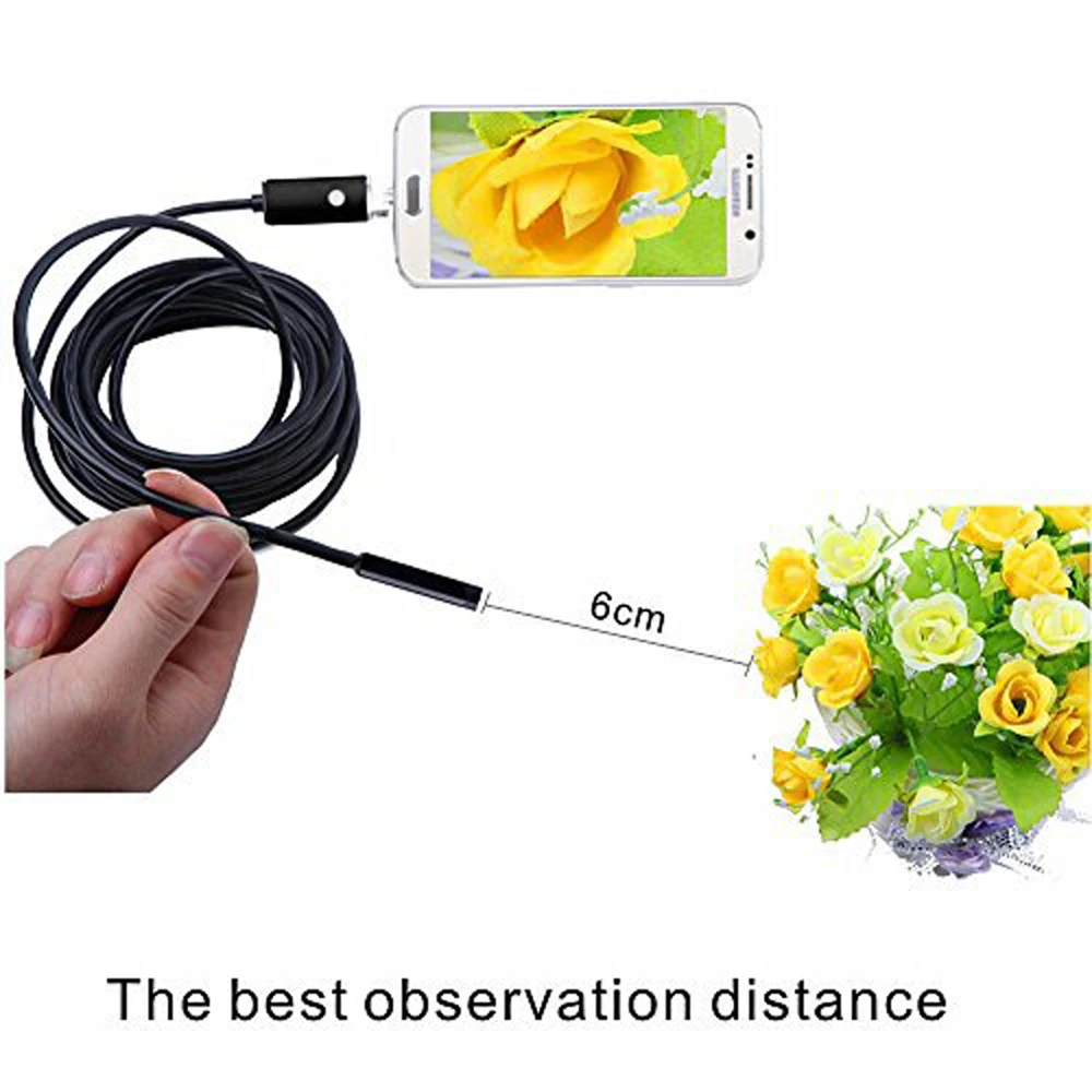 Chanseon 7 мм эндоскопа 2 м 5 м 10 м HD USB Android endoscopio Камера ip67 2 in1 Android бороскоп USB endoskop инспекции Камера