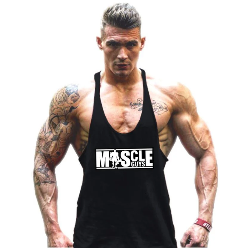 Майка Muscleguys Мужская для бодибилдинга брендовая одежда майка фитнеса хлопковая