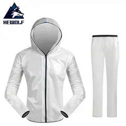 Hewolf унисекс супер легкий с капюшоном Разделение спортивная одежда Водонепроницаемый плащ для верховой езды Mountain Велосипедный Спорт