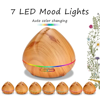 

VVPEC 500ML Aroma Air Humidifier Essential Oil Diffuser Aromatherapy Electric Ultrasonic cool Mist Maker for Home Remote Control