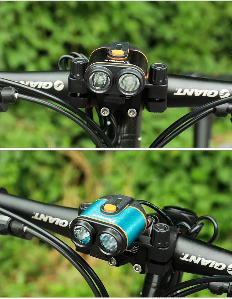 Best Deemount Cycling Font Lamp 8-22.5 Hours 400Lm Bicycle Headlight LED Lamp Front Lighting Flash Lantern Torch 18650 Battery Kit 24