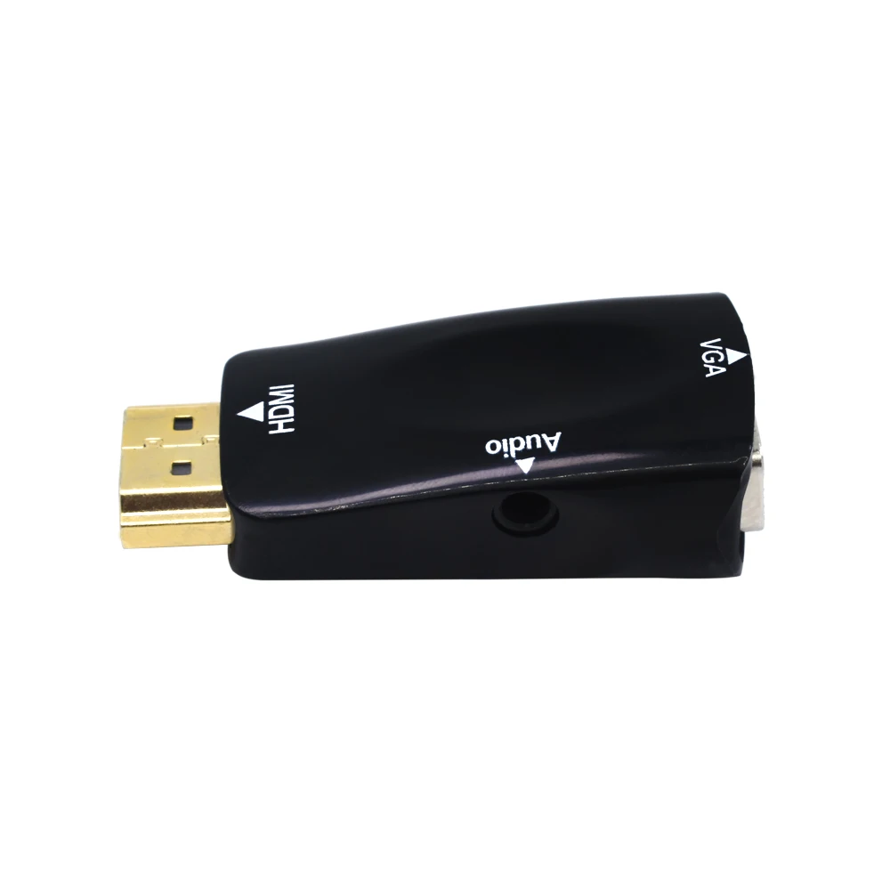 TISHRIC HDMI TO VGA Adapter Digital TO Analog Audio Converter With Audio Cable Support HD 1080P For Laptop TV Box Projector
