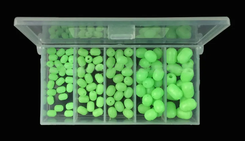 100pcsBox Multiple Sizes Glow in the Dark Fishing Beads Anti-collision Green Bead Fishing Accessories (9)
