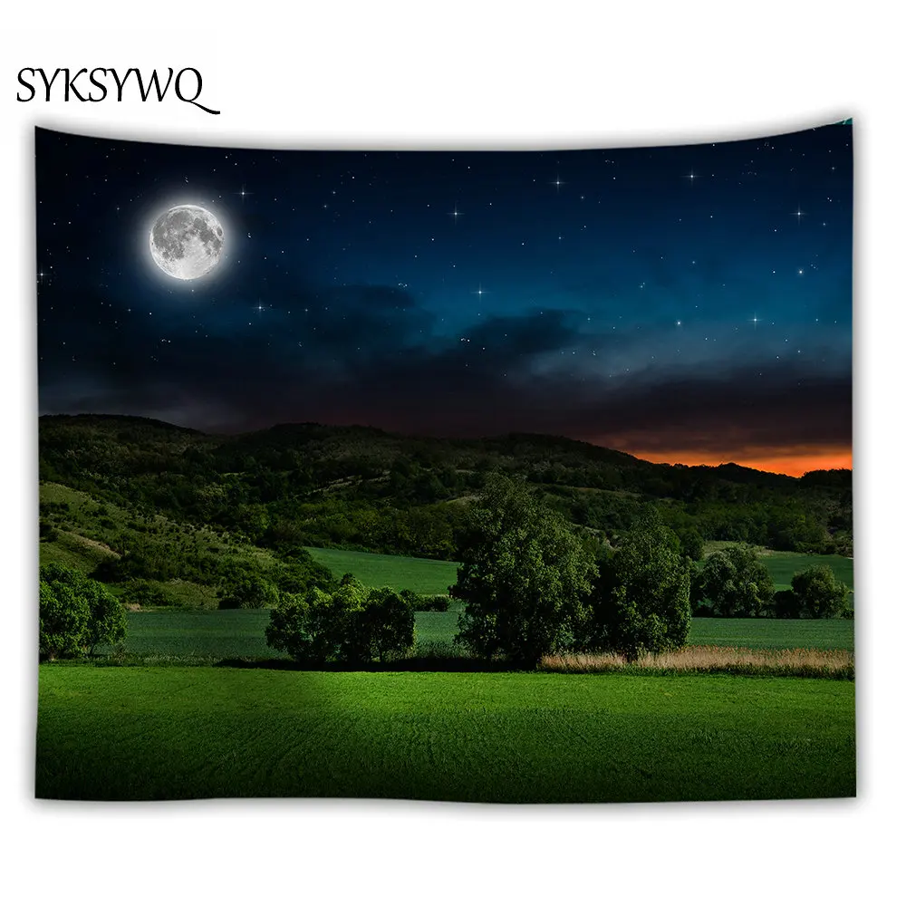 

Moon Wall Hanging Tapestry Starry Sky Hanging Cloth Mysterious Universe Curtain Background Tapestry