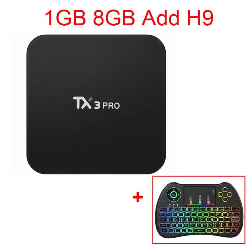 XGODY TX3 Pro Android tv Box медиаплеер 1+ 8 Гб четырехъядерный процессор Amlogic S905W 17,1 полностью загруженный Wifi HD 4K телеприставка Smart tv Box - Цвет: 1GB 8GB Add H9