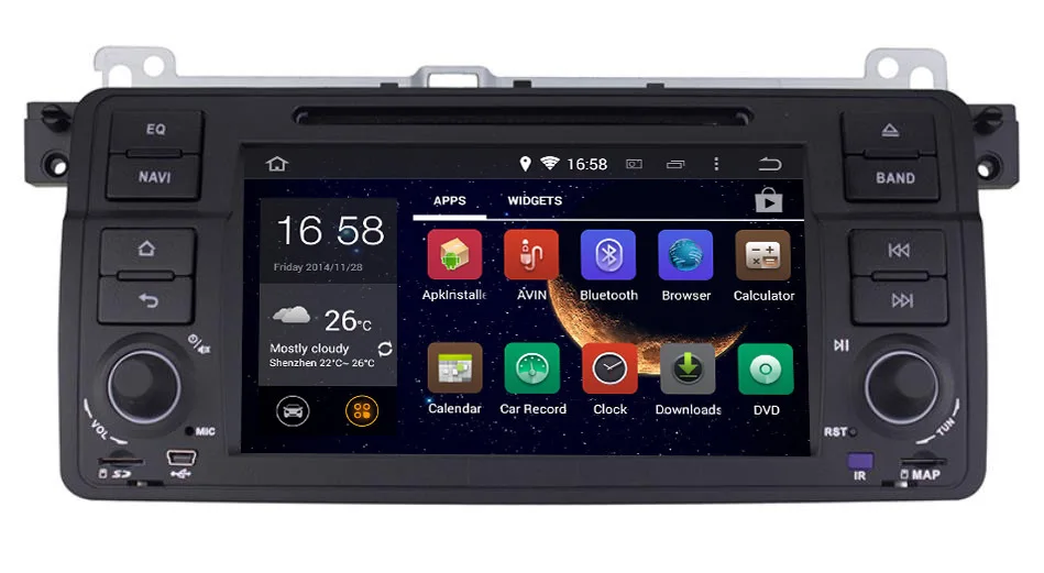 Quad-Core 1024*600 Android 4.4 Car DVD GPS For BMW 3 Series E46 1998-2006 M3 With Bluetooth GPS Navigation RDS 3G WiFi Quad-Core 1024*600 Android 4.4 Car DVD GPS For BMW 3 Series E46 1998-2006 M3 With Bluetooth GPS Navigation RDS 3G WiFi
