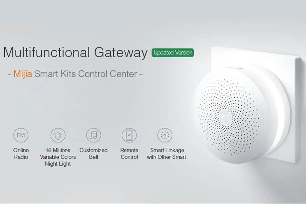 Buy Original Xiaomi Gateway 2 Mijia Smart Home Kits Gateway Hub Alarm System Control Radio Yi Camers Mi Door Sensor Bell Temperature