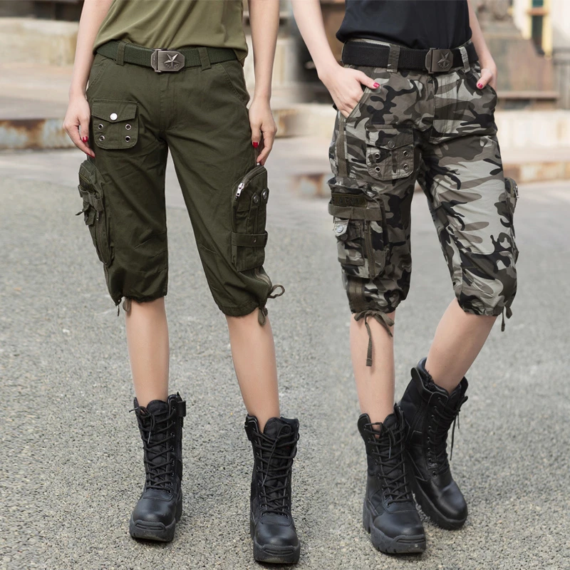 camouflage cropped trousers