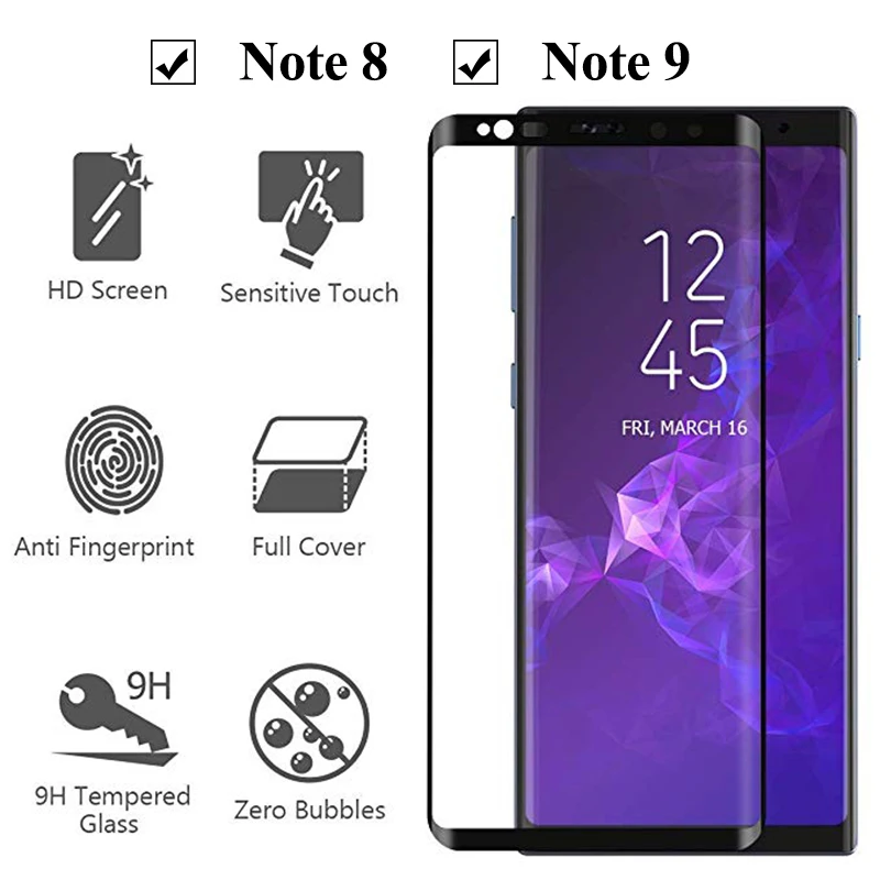 Защитное стекло для Samsung Galaxy note 8 9 Защитная пленка экрана Sumsung samsyng samsing galax glaxy sumsung