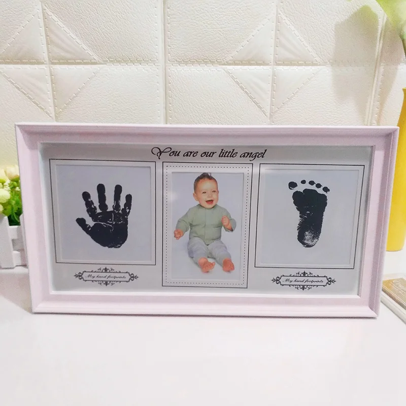 Милая детская фоторамка "сделай сам" отпечаток руки или след чернила отпечаток питции подарок на день рождения для ребенка настенные картины в рамках украшения для дома