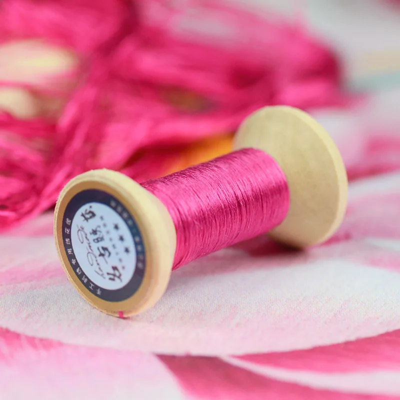20 м Пионовая пудра Вышивка Сучжоу вышивка DIY Обычная цветная шелковая линия филиал ручная вышивка Spiraea вышивка линия