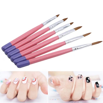 Günstige 6 Teile/satz Nail Art Kristall Pinsel UV Gel Builder Malerei Punktierung Pen Carving Tipps Maniküre Salon Werkzeuge
