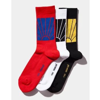 

Spring and summer black and white red brand sock Cotton sweat-absorbent breathable tide skateboard socks Harajuku casual socks