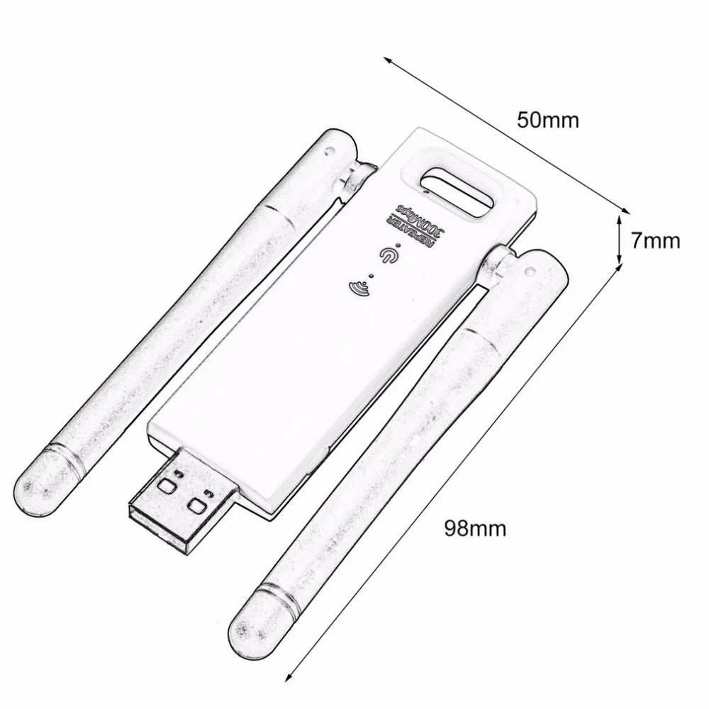 300 Мбит/с USB беспроводной WiFi повторитель 2,4 ГГц usb wifi маршрутизатор усилитель сигнала с двойной антенной WiFi расширитель диапазона сигнала