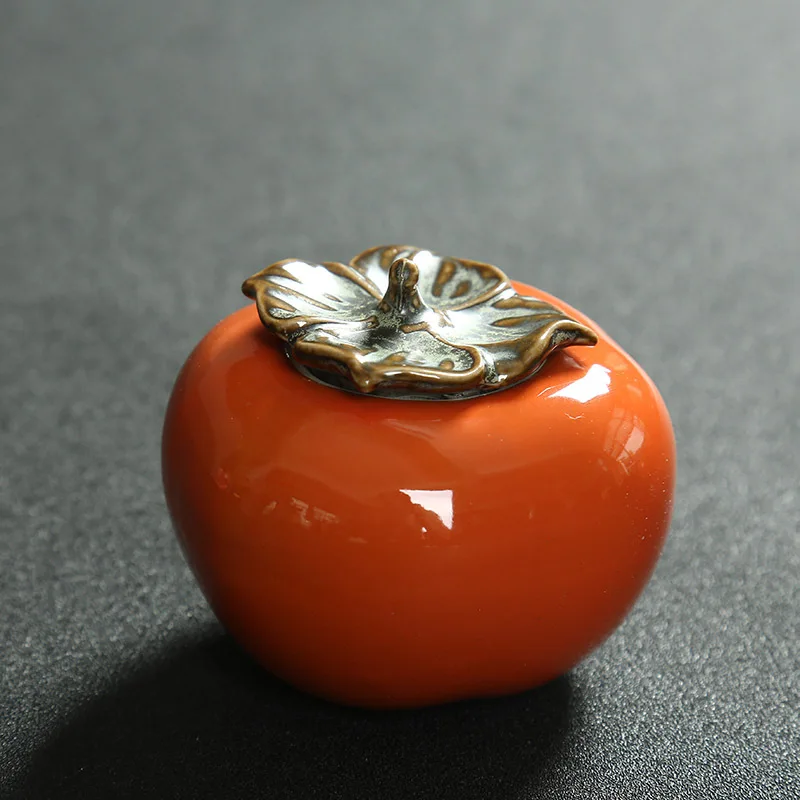 2018 Ceramic Persimmon Tea Canister Coffee Box Puer Green Tea Caddy Storage Sealed Jar Mini tea cans for puer Oolong tea storage 2018 Ceramic Persimmon Tea Canister Coffee Box Puer Green Tea Caddy Storage Sealed Jar Mini tea cans for puer Oolong tea storage