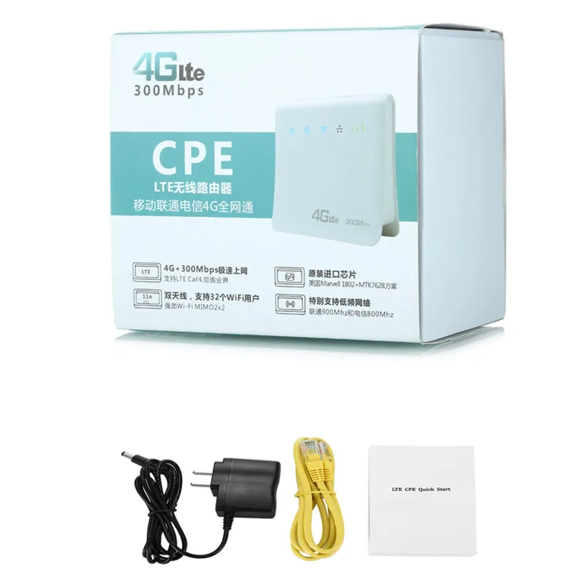 KuWFi 300 Мбит / с Маршрутизатор 4G LTE CPE Мобильный Wi Fi Беспроводной внутренний - Фото №1