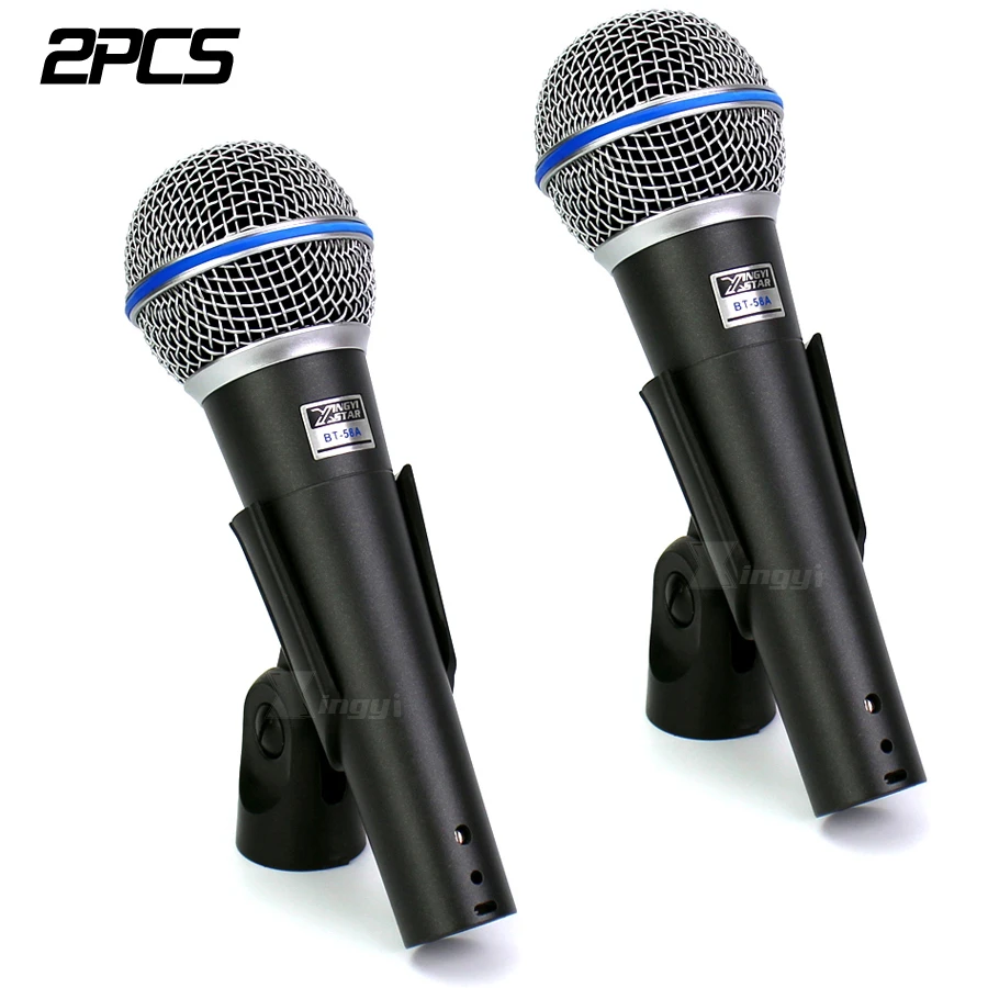 

2PCS BT 58A Professional Vocal Handheld Mic Dynamic Microphone For BETA58A BETA 58 Karaoke System KTV DJ Mixer Audio Amplifier