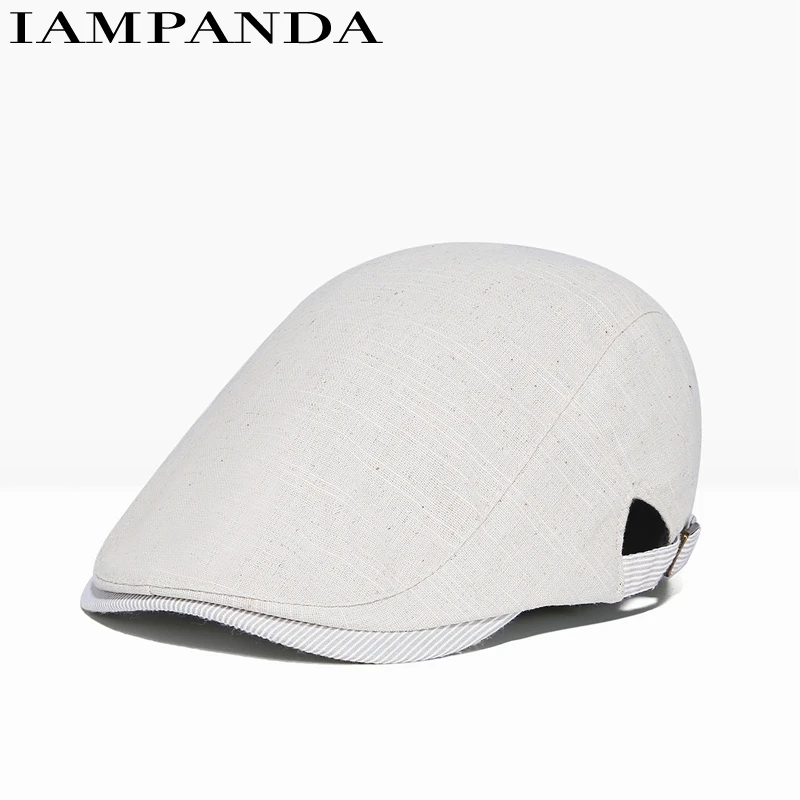 2018 new summer men casual solid color beret hat Adjustable cotton ultra thin Breathable berets