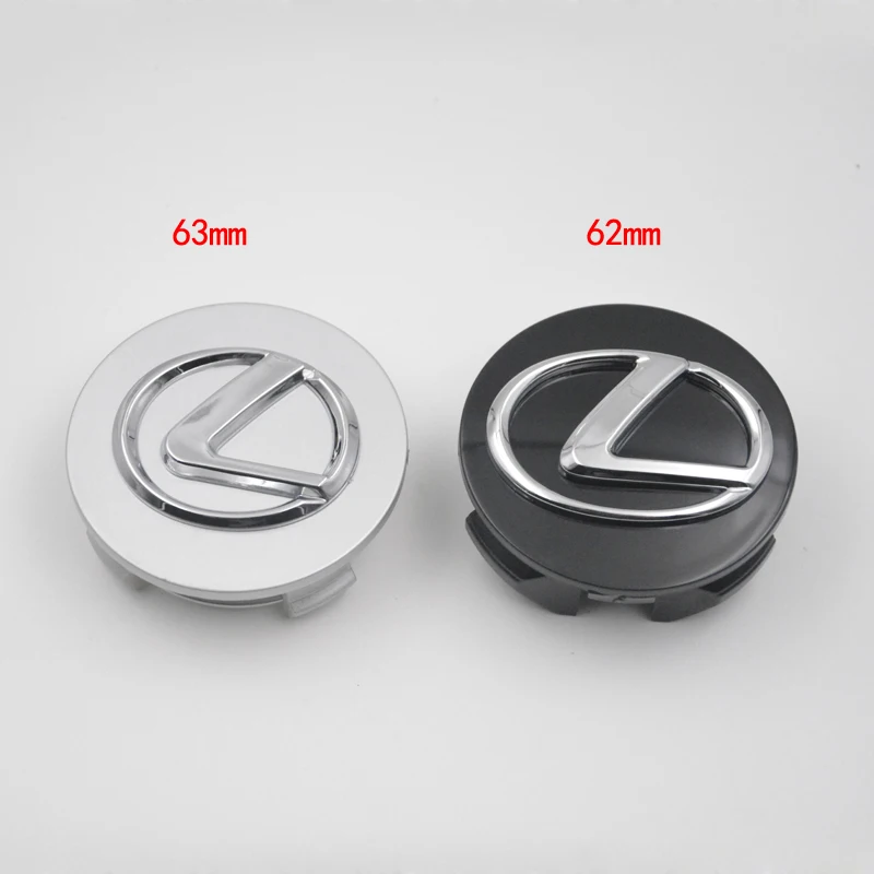 4Pcs 62mm/63mm Silver For Lexus Wheel Center Hub Caps Wheel Emblem