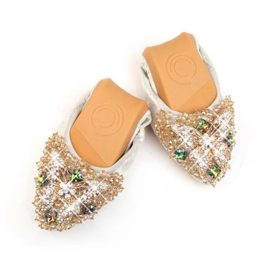 

Women Ballet Shoes Crystal Woman Flat Shoes Elegant Comfortable Lady Rhinestone Flats Shoes Plus Size 35-45 Princess Shiny Shoes