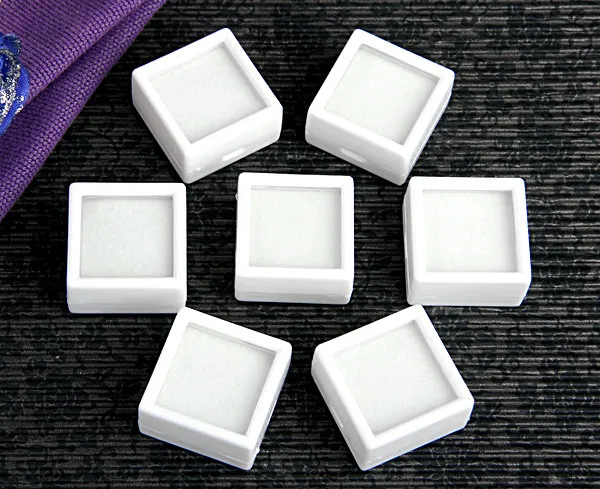 De Bijoux 35 шт. белая пластиковая квадратная CZ Алмазная коробка для ювелирных изделий/Стад коробка для показа сережек чехол Показать чехол 1x" подарочные коробки