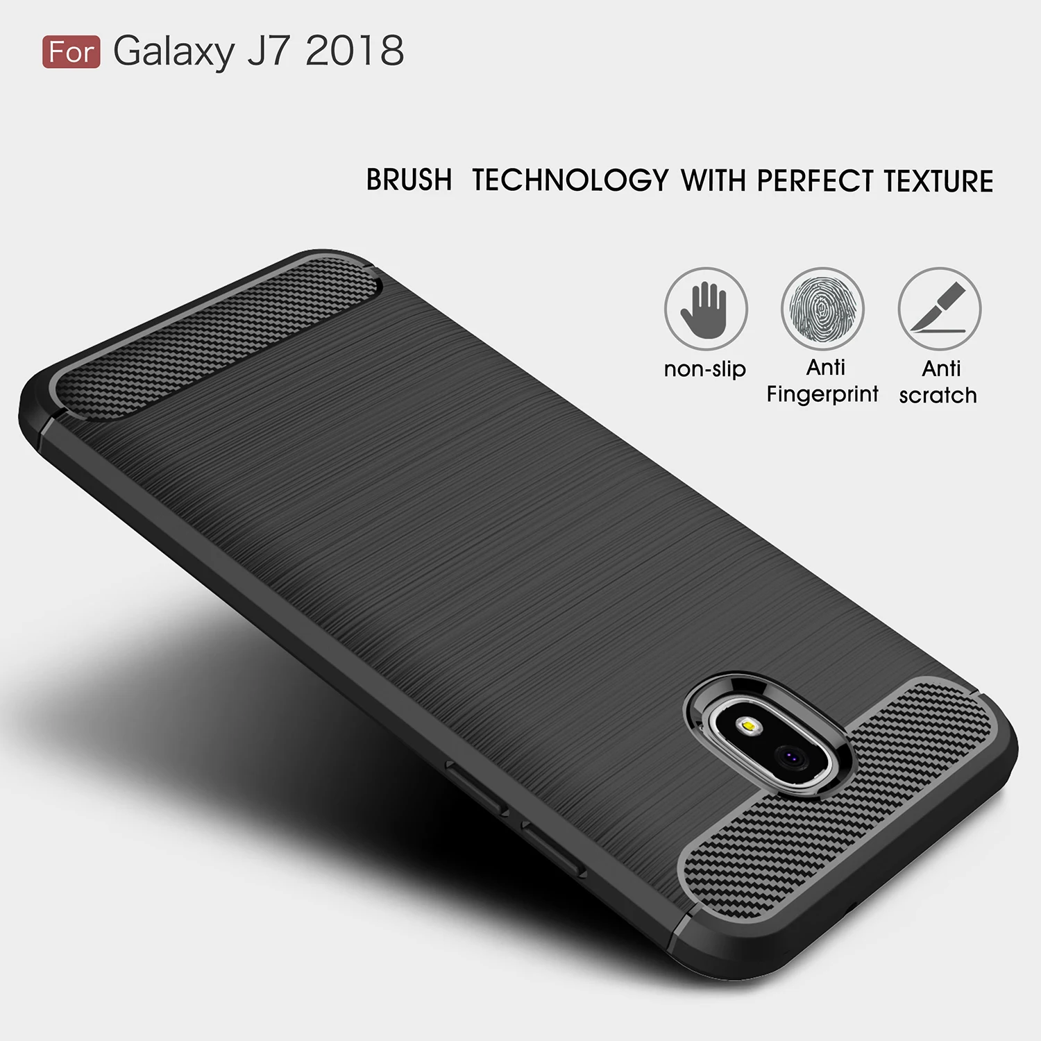 Для Samsung Galaxy j4plus j6prime j7 чехол из углеродного волокна TPU для телефона j530 j730 2017