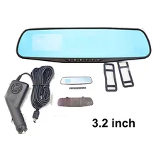 3.2″ Blue Glass Car Digital Video Recorder Single Lens Rearview Mirror Reversing Camera Car DVR Car Camera Recorder Free Ship