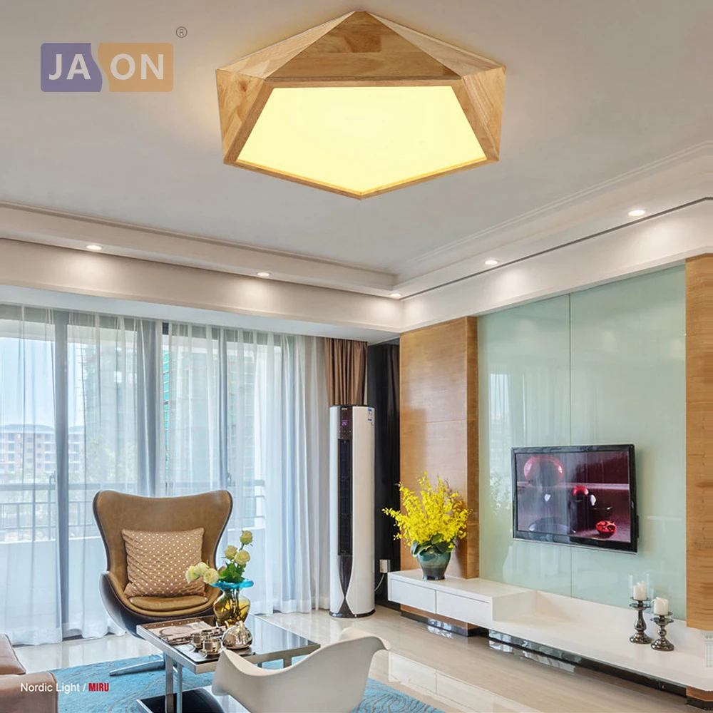

LED Nordic Wood Iron Acryl LED Lamp.LED Light.Ceiling Lights.LED Ceiling Light. Ceiling Lamp For Bedroom