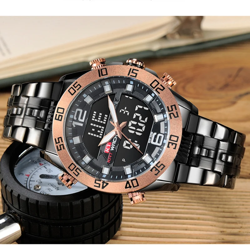 

Relojes Luxury Brand men watch Waterproof Military Sport Watches Men Steel Digital Quartz Analog Watch Clock Relogios Masculinos