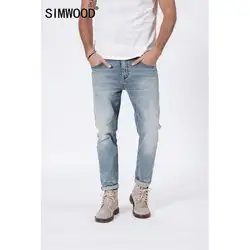 SIMWOOD 2019 Весна Новая мода рваные вареные джинсы для женщин для мужчин мода Slim Fit джинсовые мотобрюки краски брызг