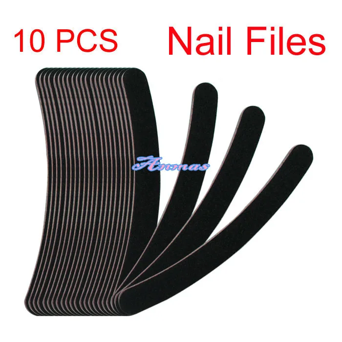 

10 PCS Black Curve Nail Art Sanding Files Buffing Block Grit Tools Set