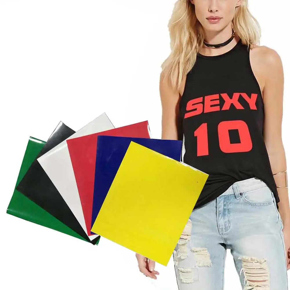 

Heat transfer vinyl iron on DIY T shirts 6 sheet 10*12 inch HTV vinyl easy to cut transfer film fashion trend home decor clothes