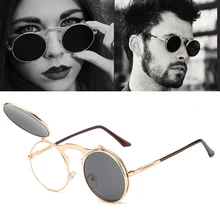 Nuevas gafas De Sol abatibles COOYOUNG De estilo VINTAGE STEAMPUNK redondas con diseño De concha STEAMPUNK, gafas De Sol Retro, gafas De Sol
