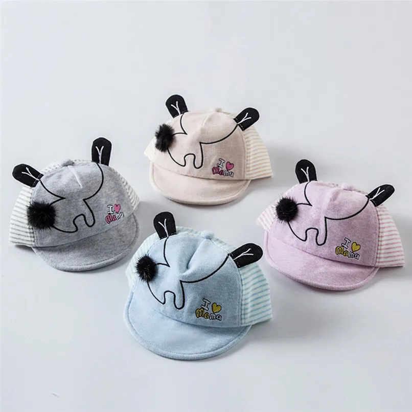 Baby Caps Cartoon Girl Boys Cap Autumn Hats For Boy Infant Baby Sun Hat with Ear Baby Beanies Muts Baby Boy Accessories J21#0
