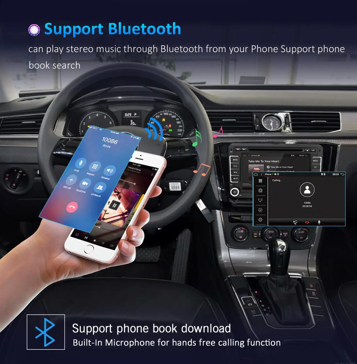 Cheap Quad core 2 Din Android 8.1 Car DVD radio GPS Navigation For Volkswagen GOLF 4 5 6 POLO PASSAT TIGUAN Wifi+Bluetooth+Radio+GPS 5