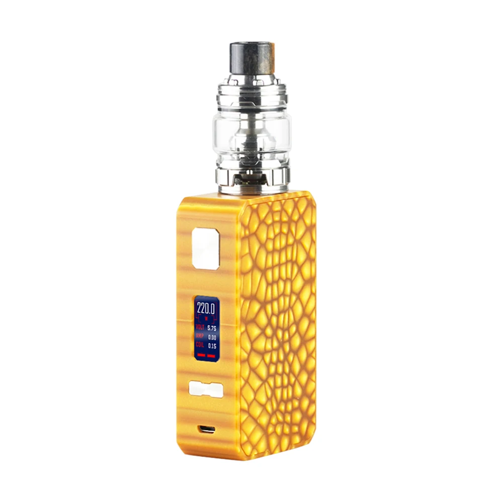 Eleaf Saurobox 220 Вт TC комплект с атомайзером ELLO Duro 2 мл/6 5 мл бак и VW/TC Ni/Ti/SS режим без