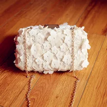 Neue frauen Blumen Taschen Mode-Design Handgemachte Blume Partei Abendtasche Hochzeit Kleine Kupplung Geldbörse Kette Umhängetasche Handtasche