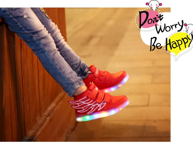 Дети Спортивная обувь Мода Световой подсветкой Красочные Зарядка через USB светодиодные фонари детей Обувь для маленьких мальчиков Обувь для девочек повседневная обувь спортивные
