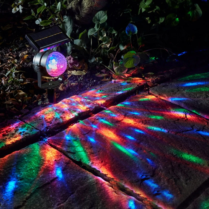 Солнечная энергия светодио дный светодиодный проектор свет красочный вращающийся Солнечный свет открытый сад Газон лампа домашний двор Рождественский Декор