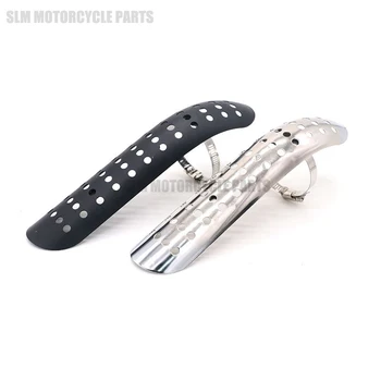 

silver universal accessories dirt pit bike motorbike moto exhaust pipe muffler cover motorcycle exhaust muffler heat shield