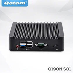 Qotom Q190N Industrial Mini Desktop PC N2920 J1900 Fanless Mini PC Server linux Ubuntu quad core x86 Mini Computer