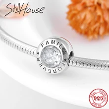 Подходит к оригиналу Pandora Шарм браслет из бисера Изготовление ювелирных изделий Аутентичные 925 пробы серебряные Семейные шармы "навсегда" бусины