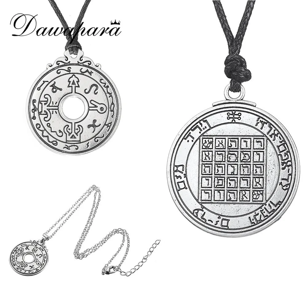 Ожерелье с подвеской в виде кристалла Сатурна Talisman Key of Solomon Seal Wicca Pagan|pentacle