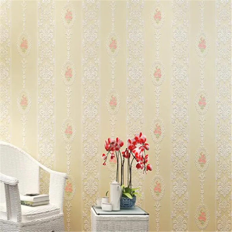 

beibehang papel de parede European style pastoral non-woven wallpaper living room 3D stereo wallpaper warm bedroom wall