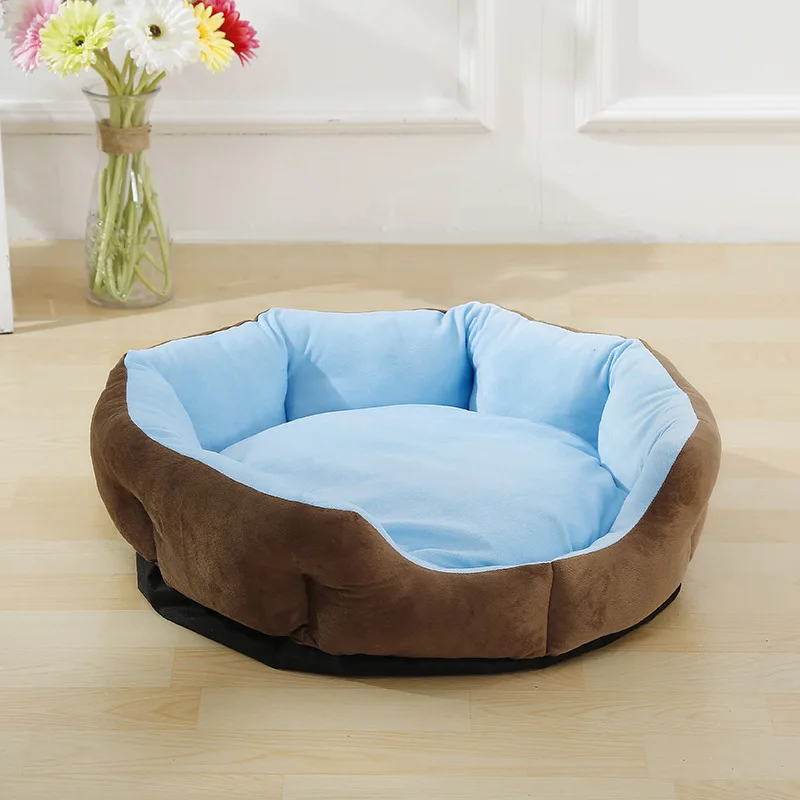 Мягкая кровать для домашних животных, 4 цвета, Удобная Нескользящая кровать для маленьких собак, качественная кровать для домашних животных, розовый красный/синий/фиолетовый/Абрикосовый - Цвет: blue