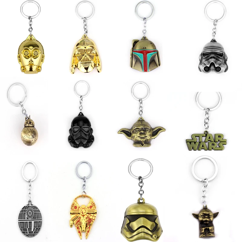 

New Fashion Star Wars Spaceship Sign Keychain Cool Falcon Keyrings Alloy BB-8 BB8 Pendant Keyring For Man Jewelry Accessories