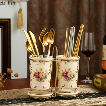 

Ceramics Chopstick Holder Multifunction Chopsticks Storage Box Kitchen Shelf Household Tableware Storage Chopsticks Cage