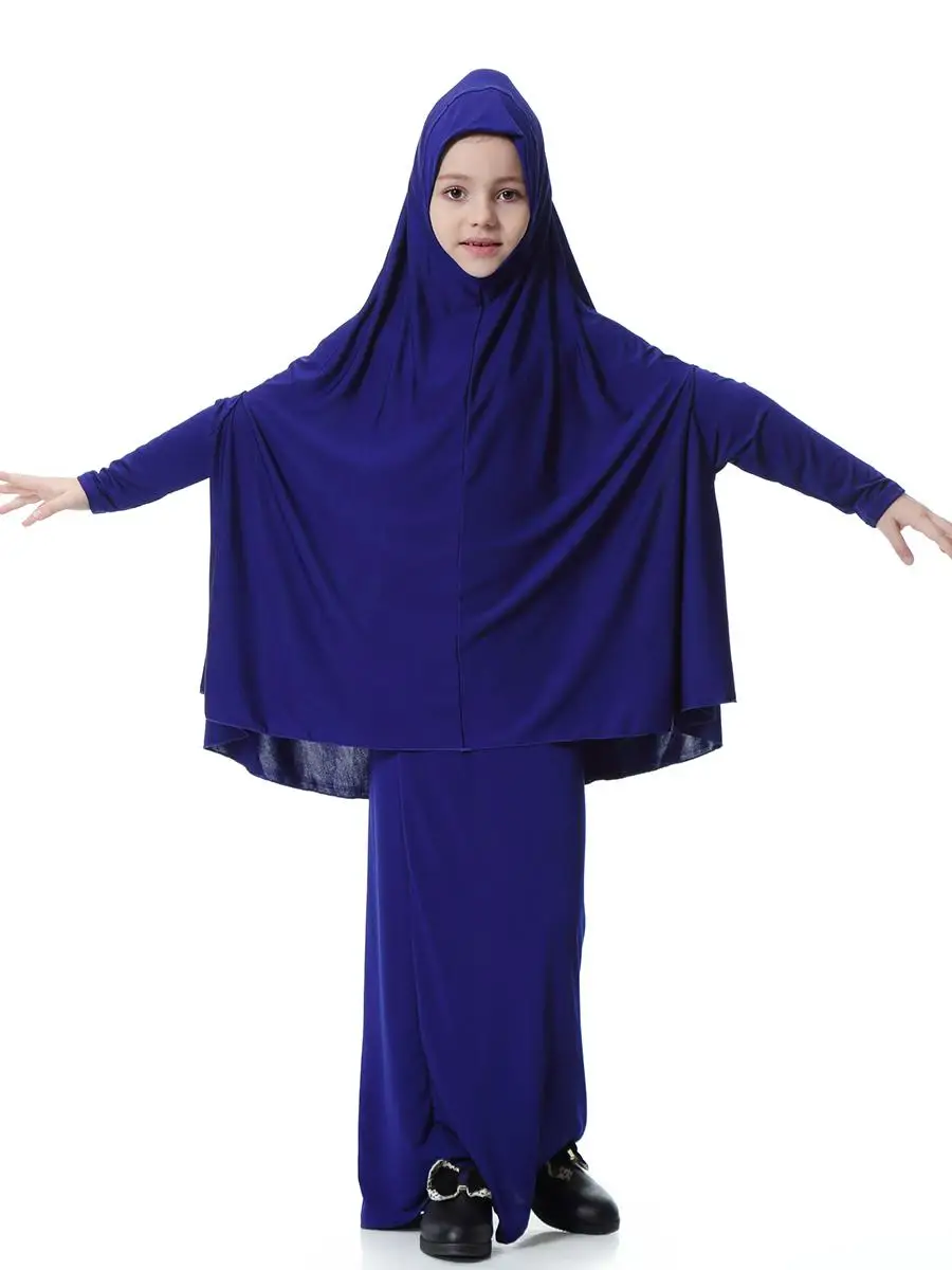 Islamic Child Amira Burqa Big Hijab Dress Malaysia Muslim Kid Girls Jilbab Abaya 