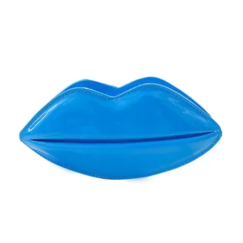 

FGGS-Patent Leather Lips Chain Shoulder Messenger Bag blue