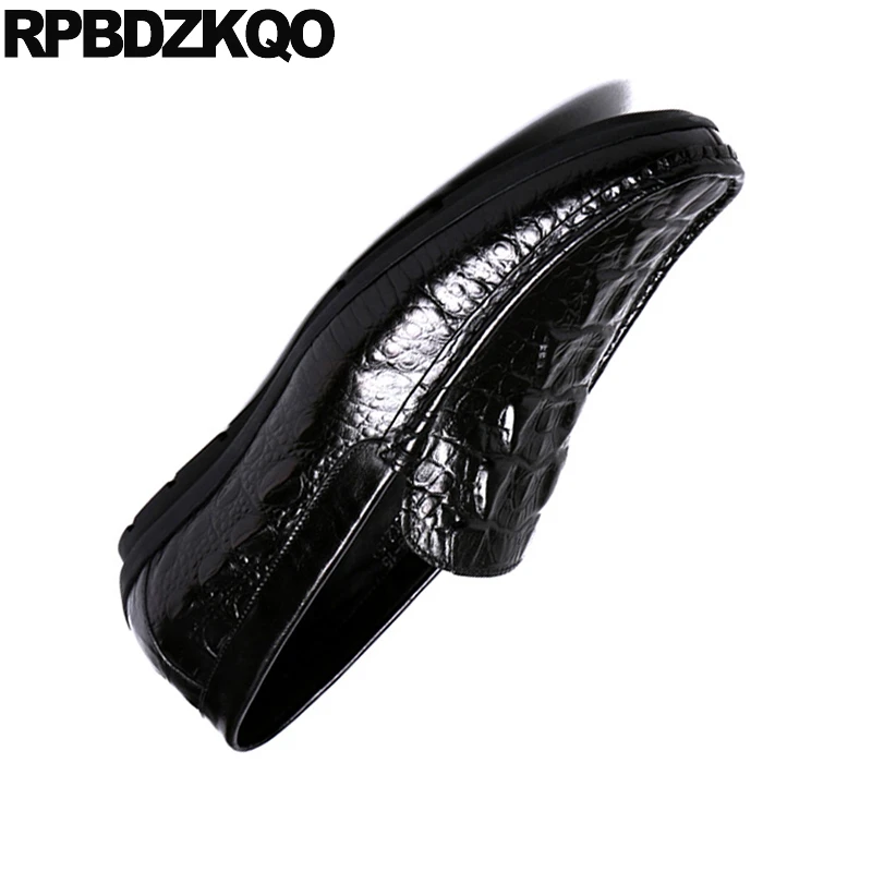 Zapatos Estilo Hombres Lujo De Conducción rojo Mocasines Negro Resorte Real Python Los Genuino Cuero Cocodrilo Marca Negro Británico Wn0q1zZfq
